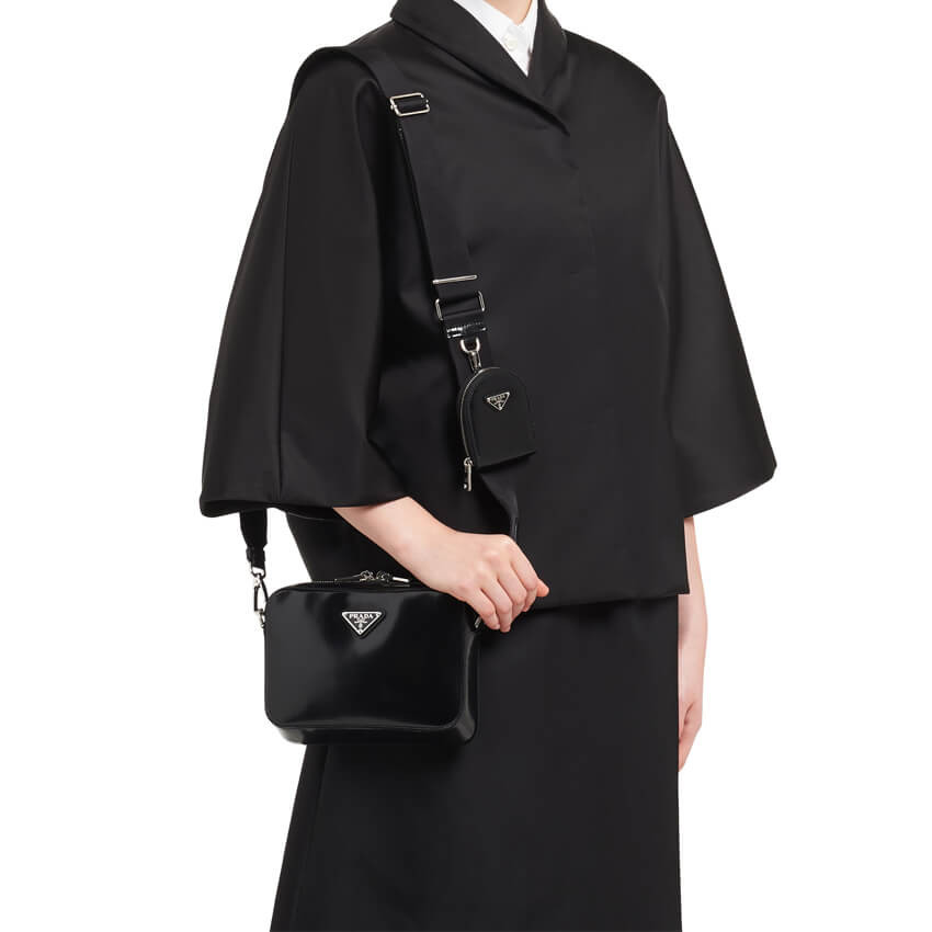 Prada Brushed Leather Shoulder Bag 1BH180