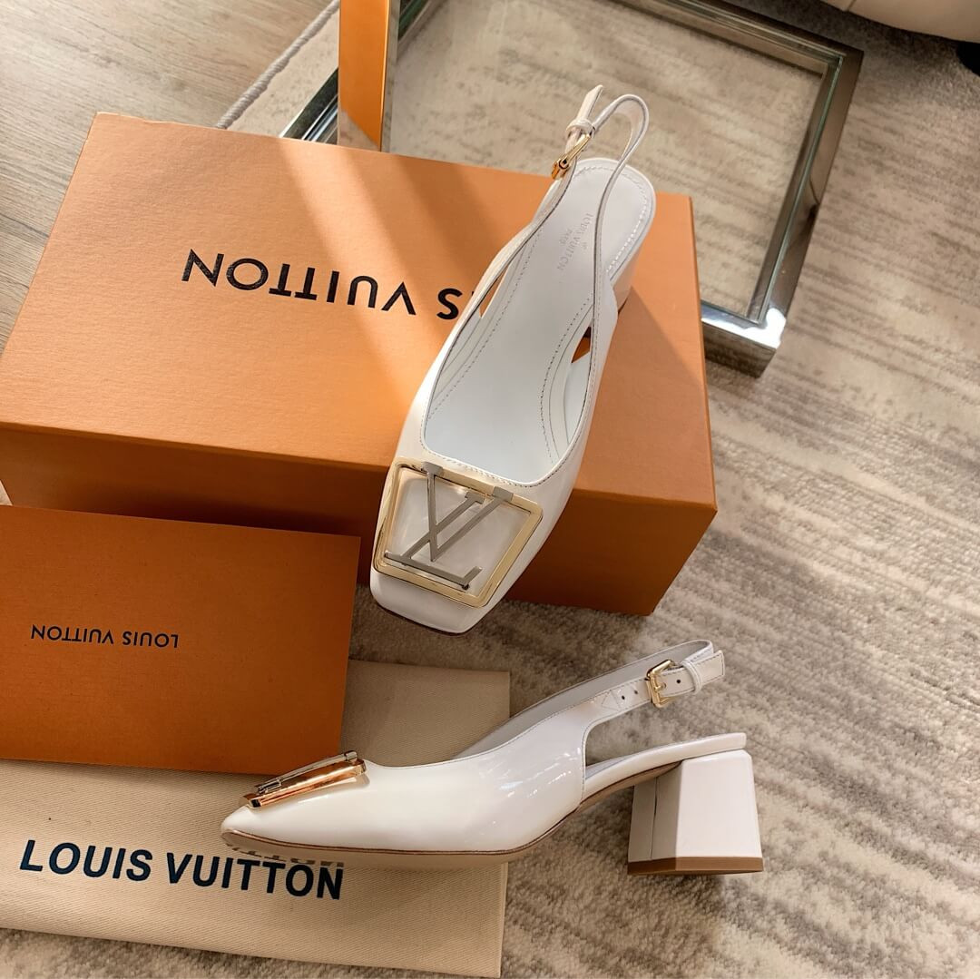 Louis Vuitton 5.5cm Madeleine Slingback Pump 1A646Z White