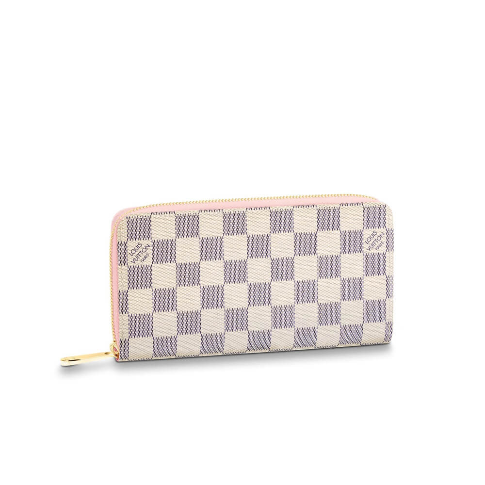 Louis Vuitton Damier Azur Canvas Zippy Wallet N63503 Pink
