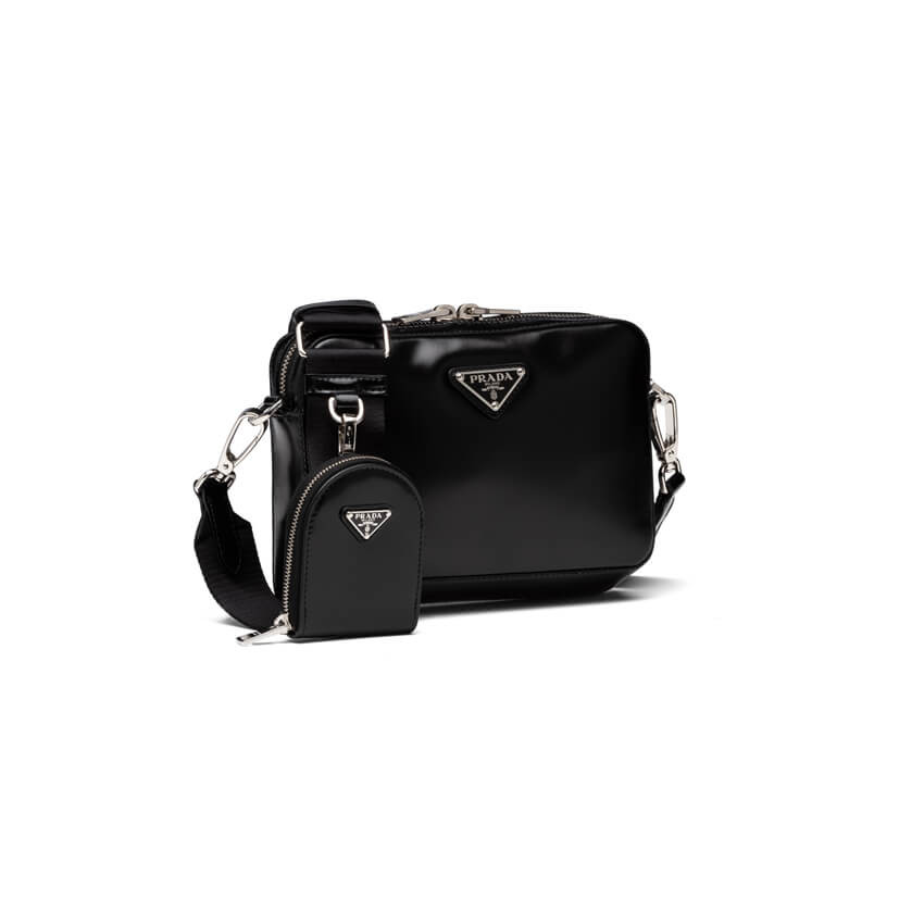 Prada Brushed Leather Shoulder Bag 1BH180