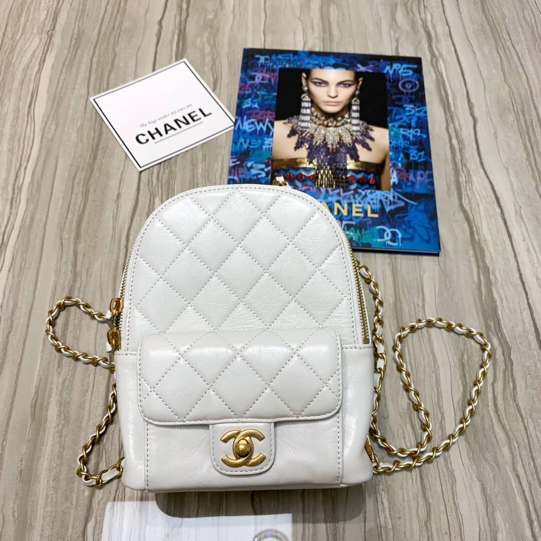 Chanel Waxy Calfskin CC Day Backpack Bag AS8866