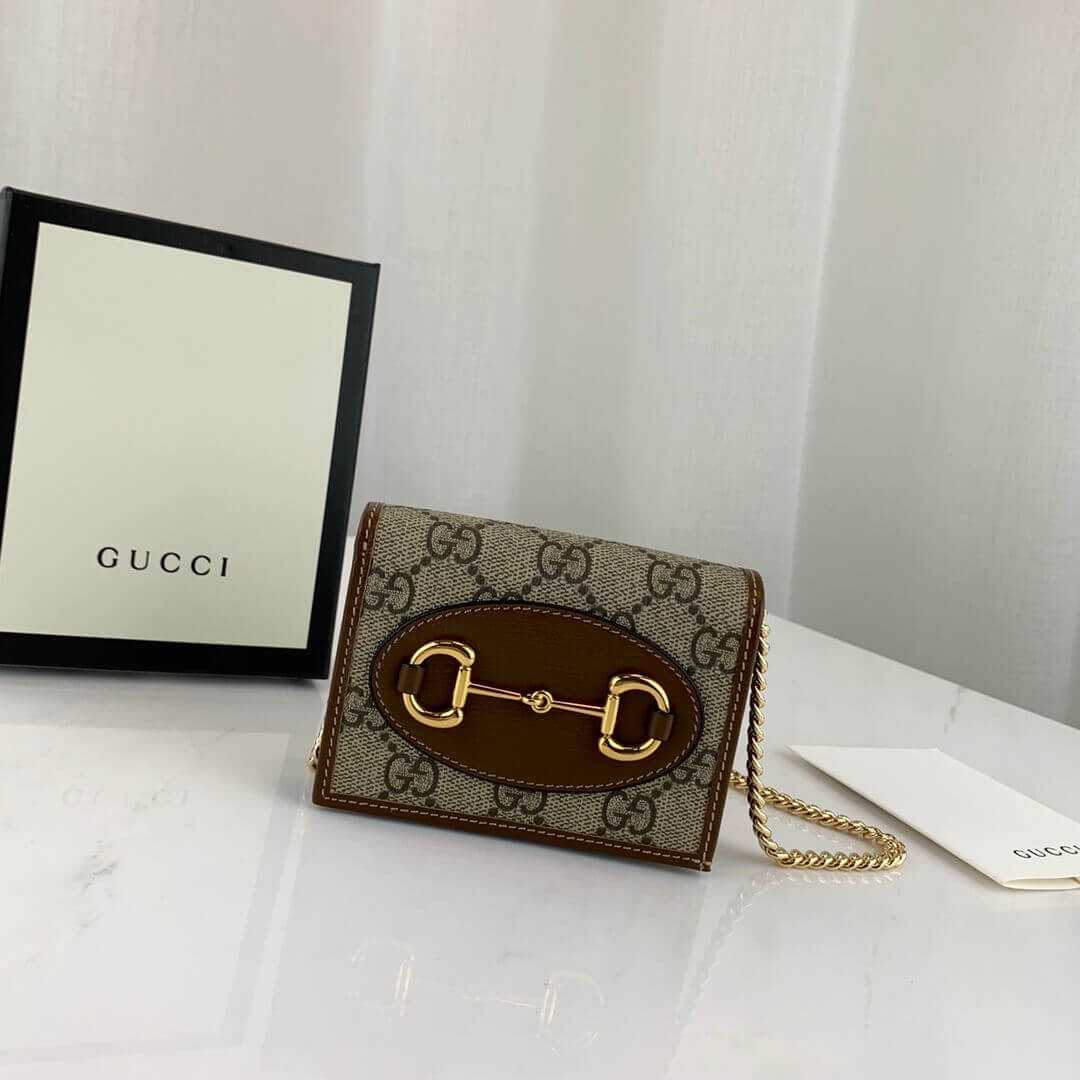 Gucci 1955 Horsebit GG Supreme With Chain Wallet 623180