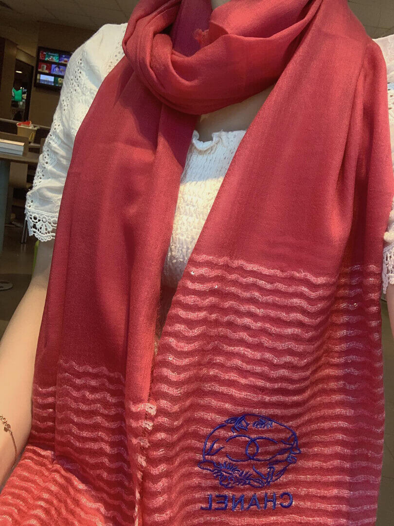 Chanel Cashmere CC Scarf A0340
