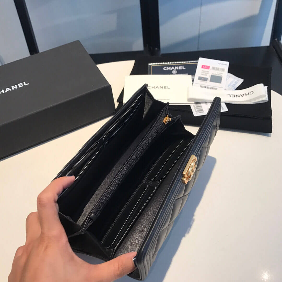 Chanel Lambskin Leboy Flap Wallet A80283