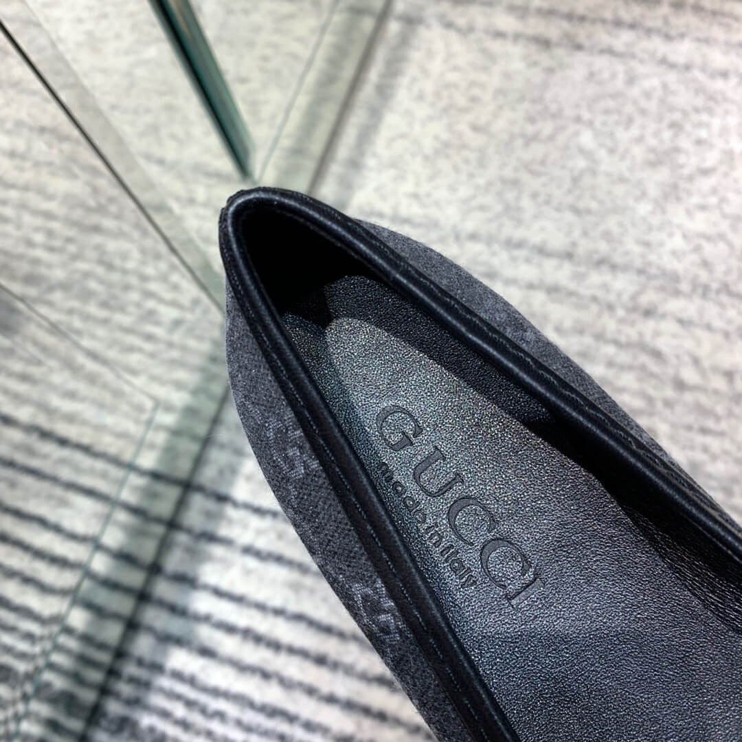Gucci Canvas Ballerinas 423167 Black/White