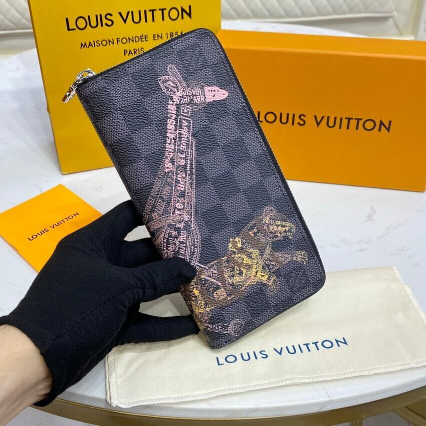 Louis Vuitton Damier Graphite Zippy Wallet Vertical N64606