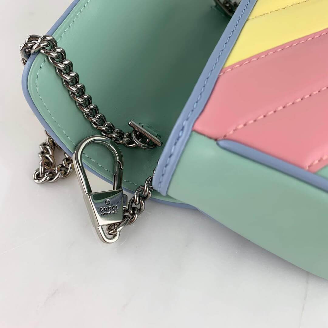 Gucci GG Marmont Super Mini Bag In Pastel And Rainbow 476433