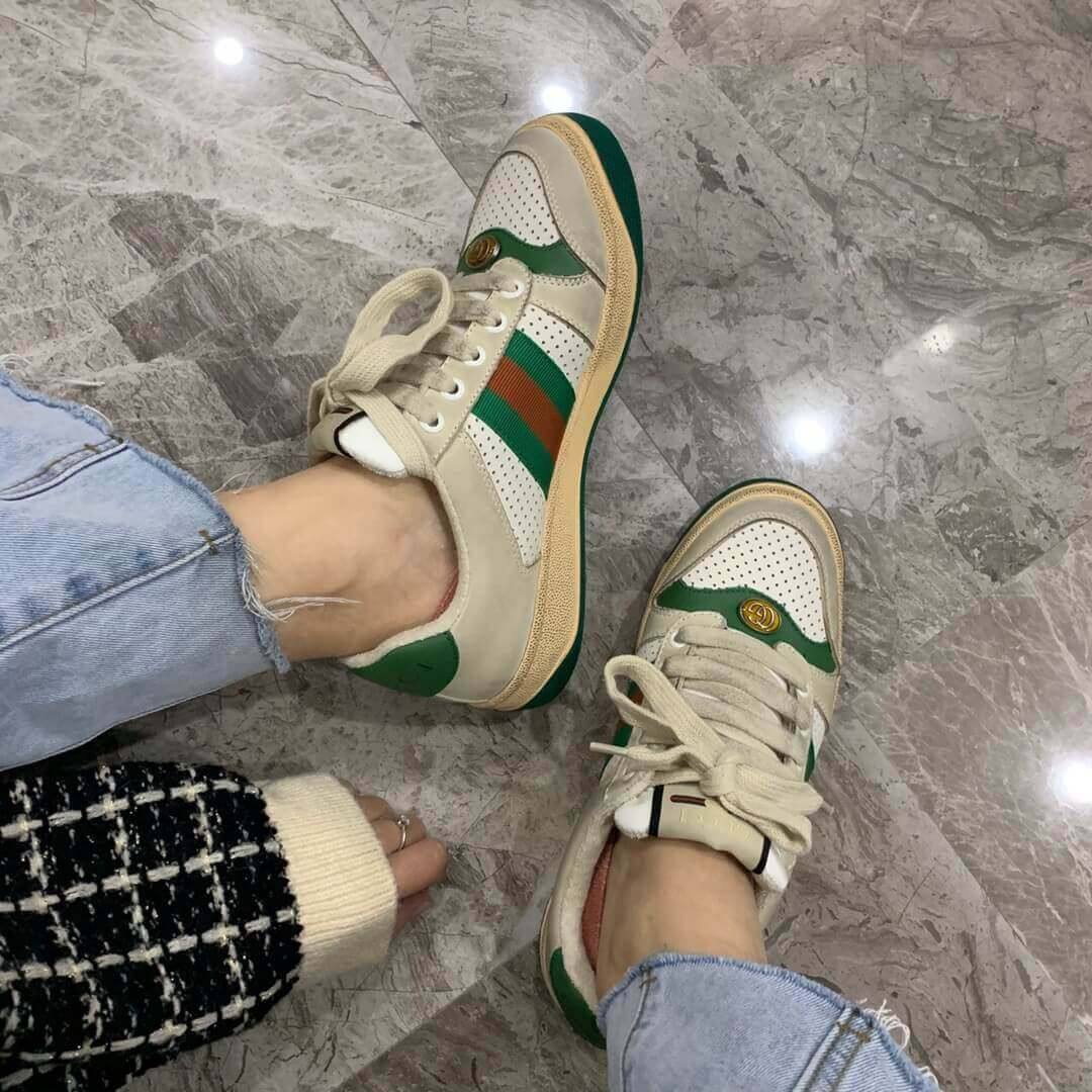 Gucci Screener Leather Sneaker 577684 White