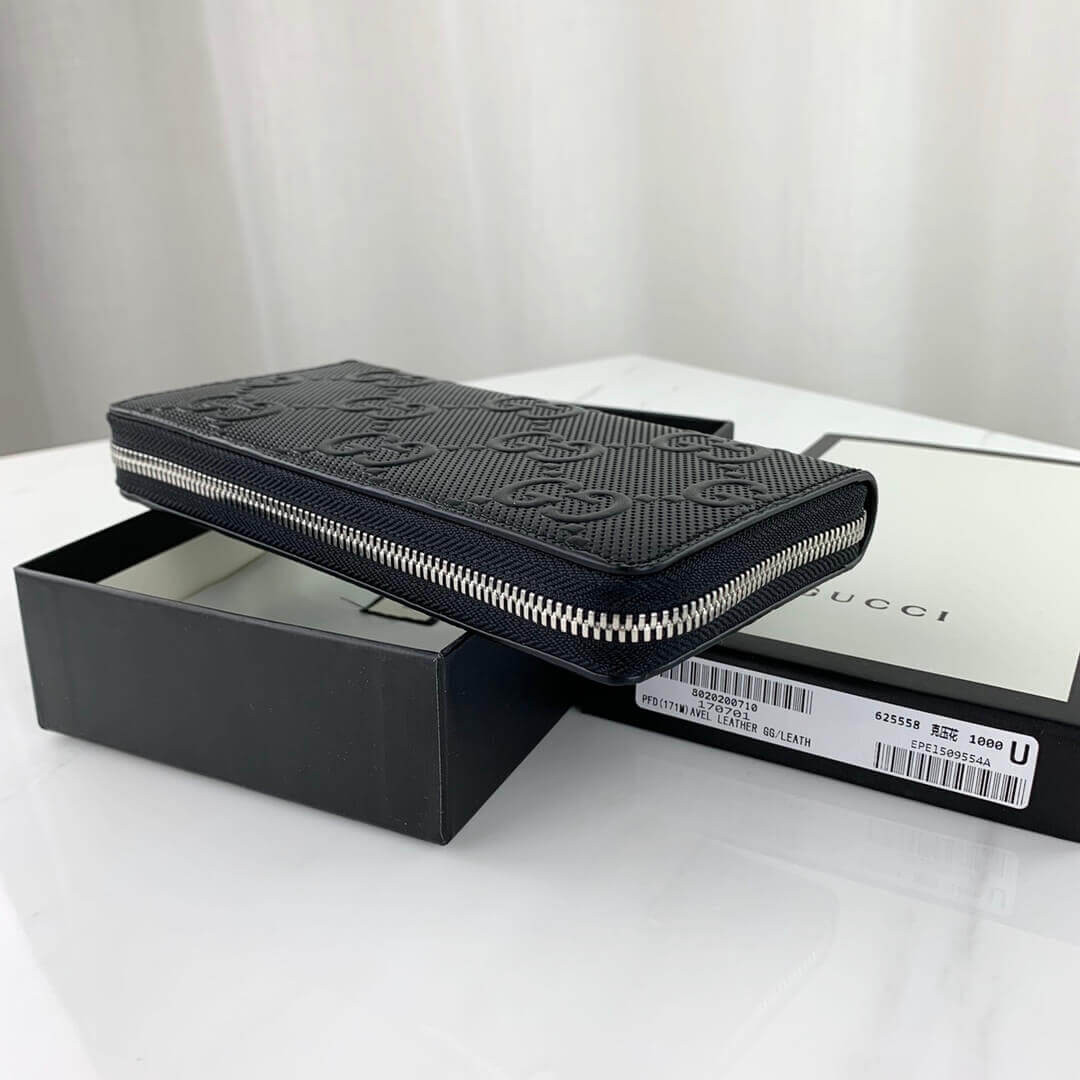 Gucci GG Embossed Zip Around Wallet 625558