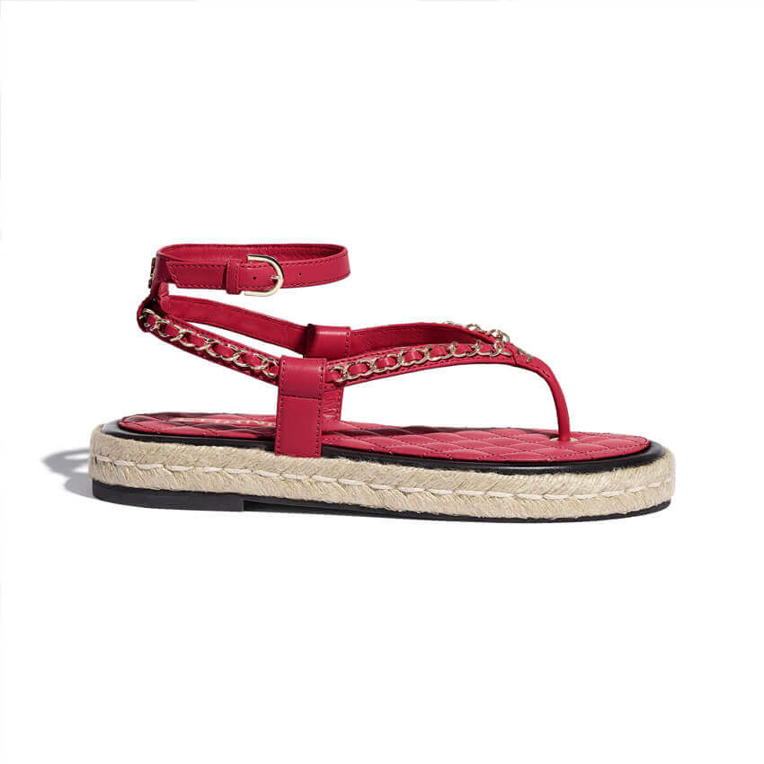 Chanel Lambskin Leather Strappy Sandals G36921