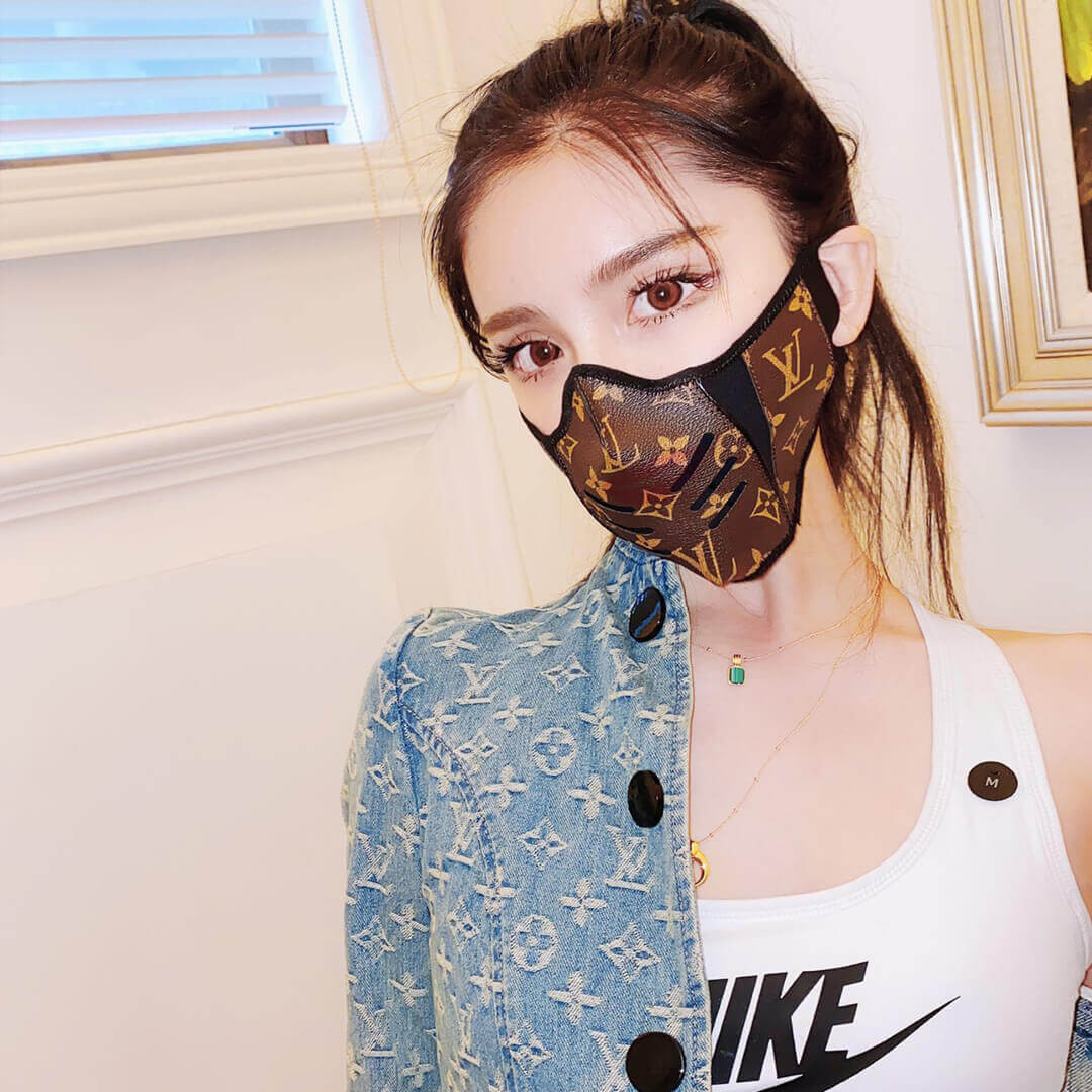 Louis Vuitton Monogram Brown Leather Face Mask