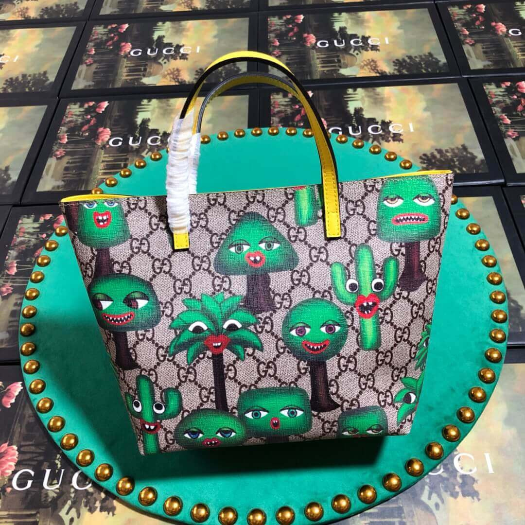 Gucci Childrens GG Smiling Plants Tote 410812