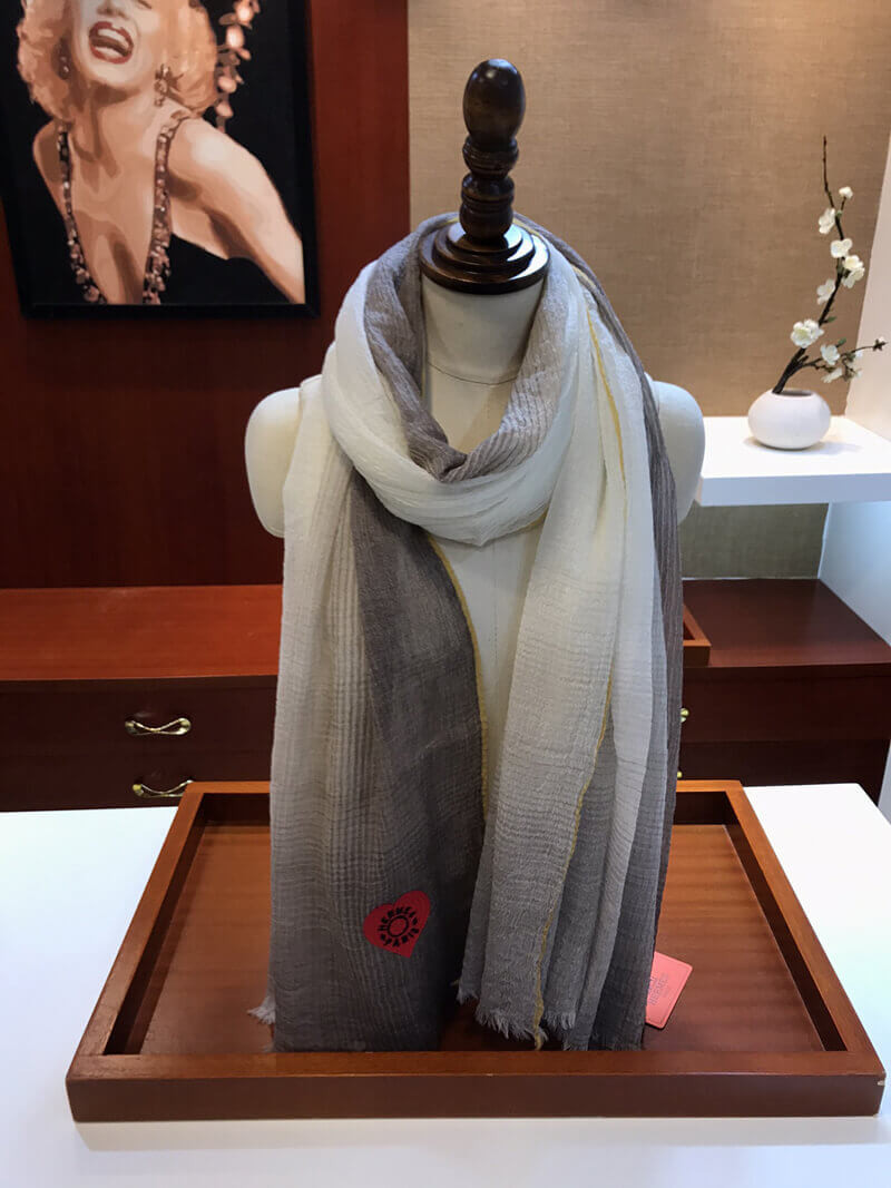 Hermes Silk Scarf with Heart Logo H2202