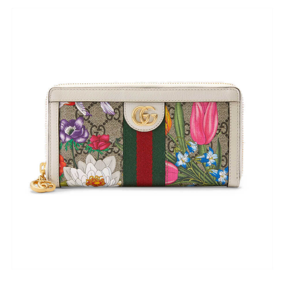 Gucci Ophidia GG Flora Zip Around Wallet 523154