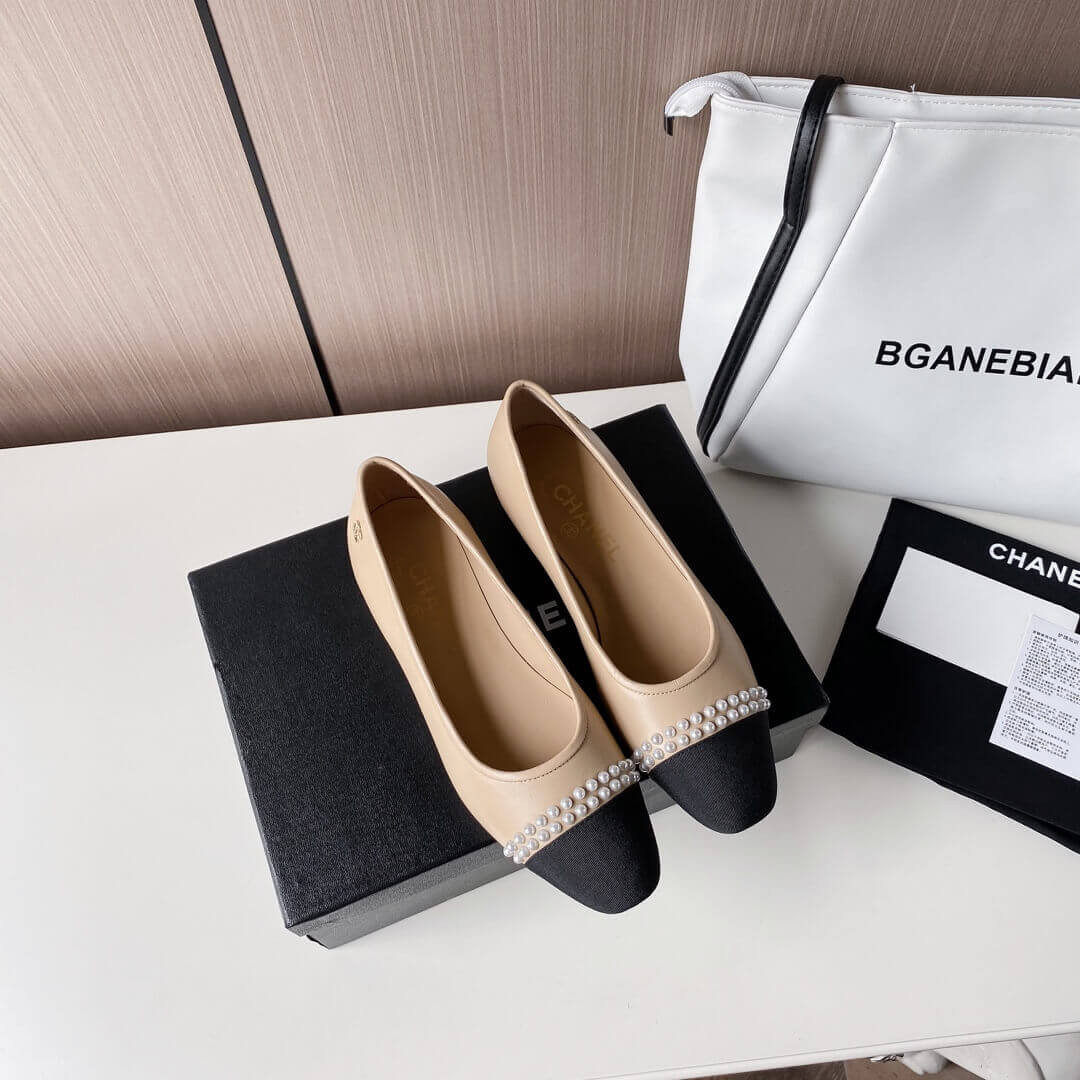 Chanel Pearl Embellished Ballerinas 36126