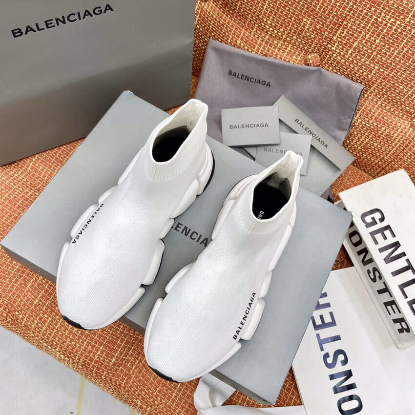 Balenciaga Speed 2.0 Knit Sock Sneakers 617239 White