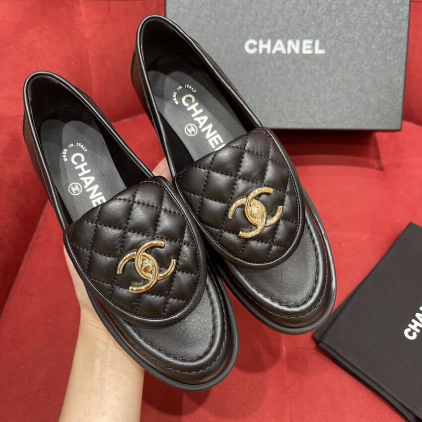 Chanel Black Lambskin Loafer G36646