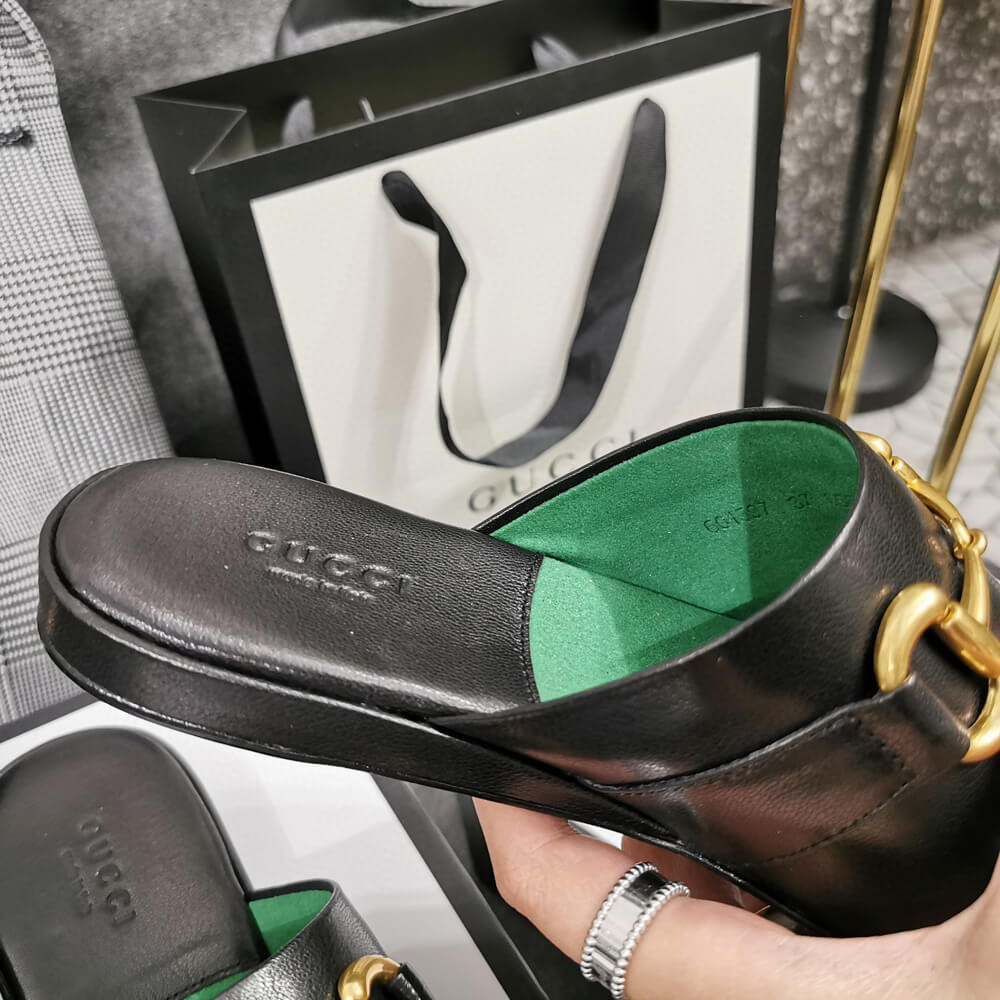 Gucci Leather Slipper 604075 Black