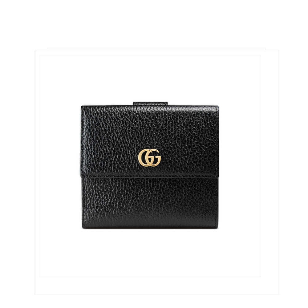 Gucci Leather French Flap Wallet 456122