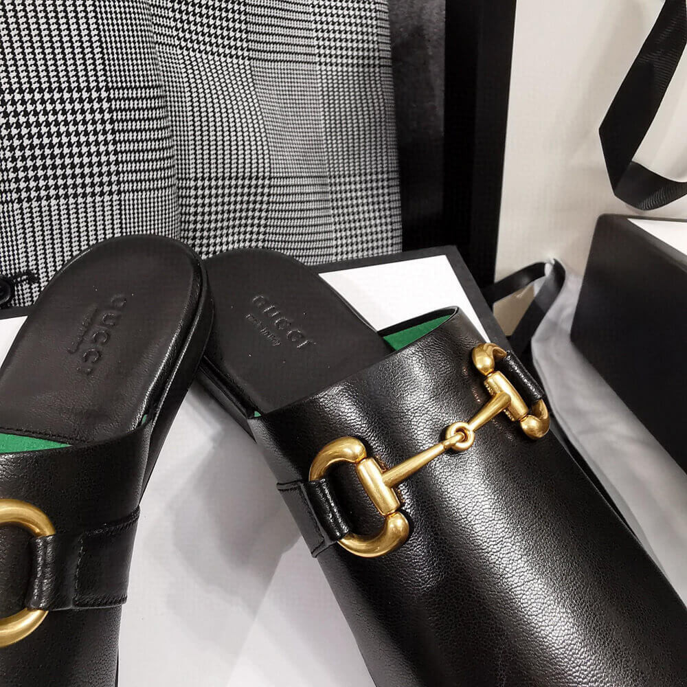 Gucci Leather Slipper 604075 Black
