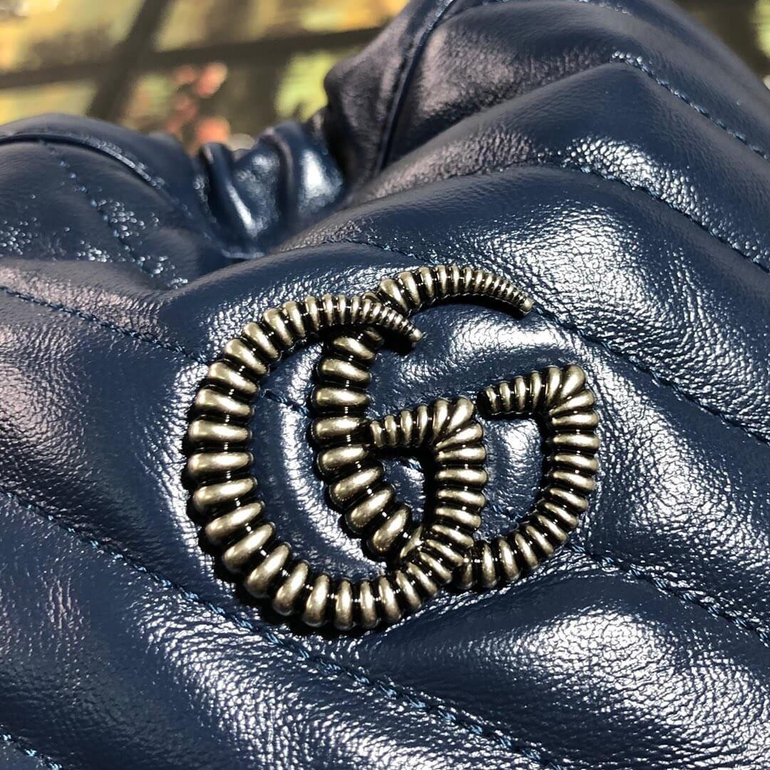 Gucci GG Marmont Mini Bucket Bag 575163 Blue