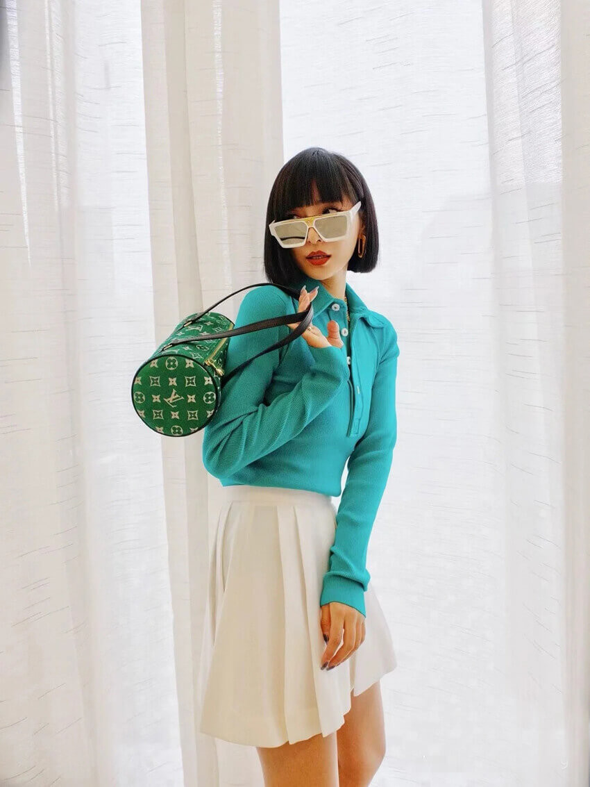 Louis Vuitton Monogram Jacquard Velvet Papillon Bag M46206 Green