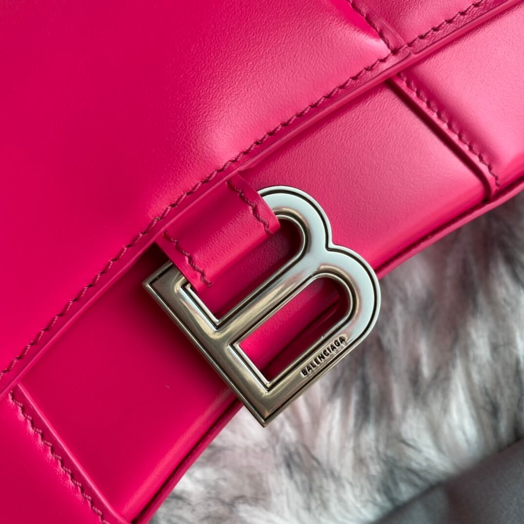 Balenciaga Hourglass XS Shiny Box Calfskin Tote