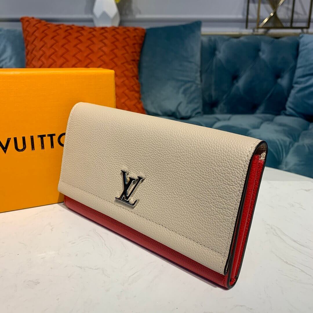 Louis Vuitton Lockme II Wallet M62350 Beige/Red