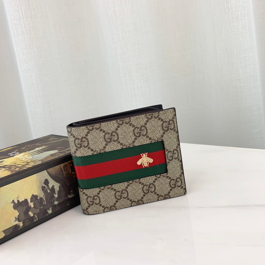 Gucci Web GG Supreme Wallet 408827