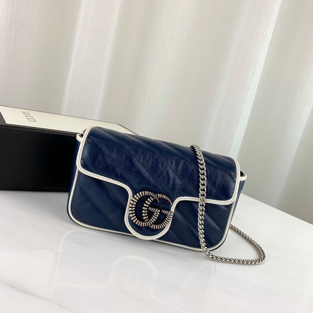 Gucci GG Marmont Super Mini Bag 574969 Blue