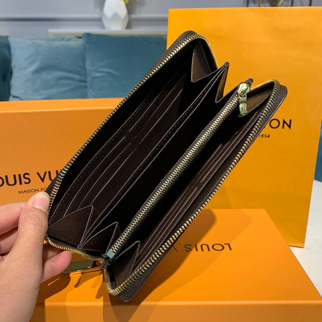 Louis Vuitton Damier Ebene Canvas Zippy Wallet N41661