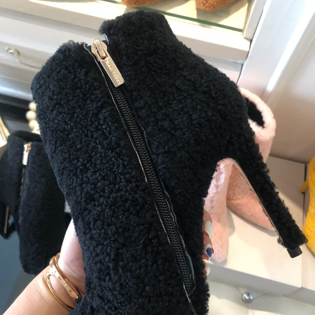 Jimmy Choo Shearling Ankle Bootie with Gold JC Logo 80259