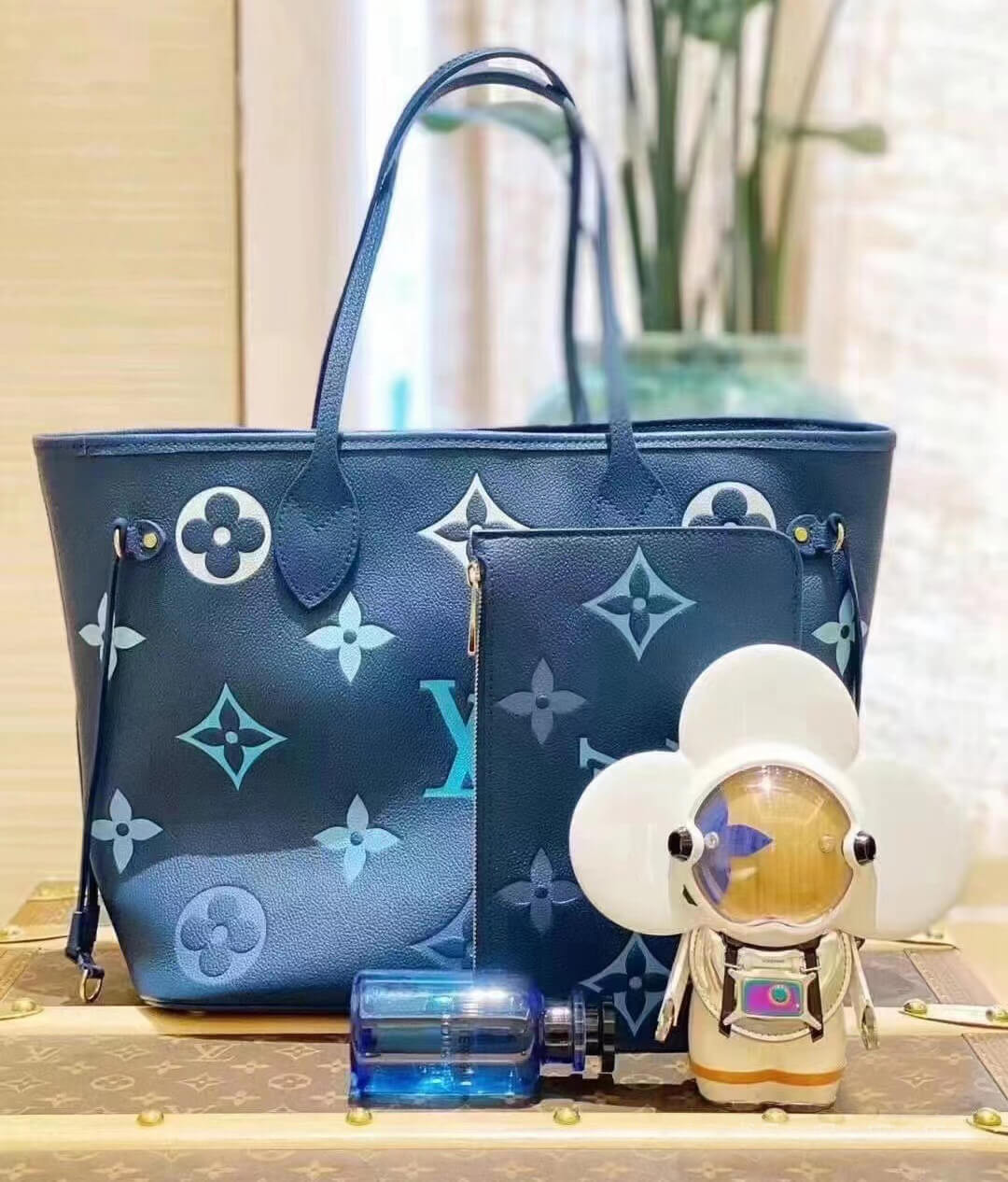 Louis Vuitton Monogram Empreinte Neverfull MM M46514 Blue