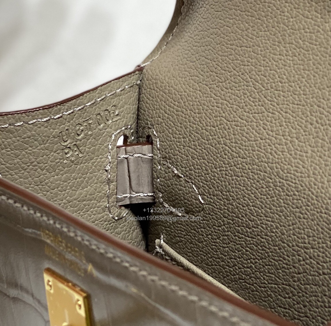 Hermès Mini Kelly in Crocodile Leather, Fully Handmade Premium Private Customization – Etoupe