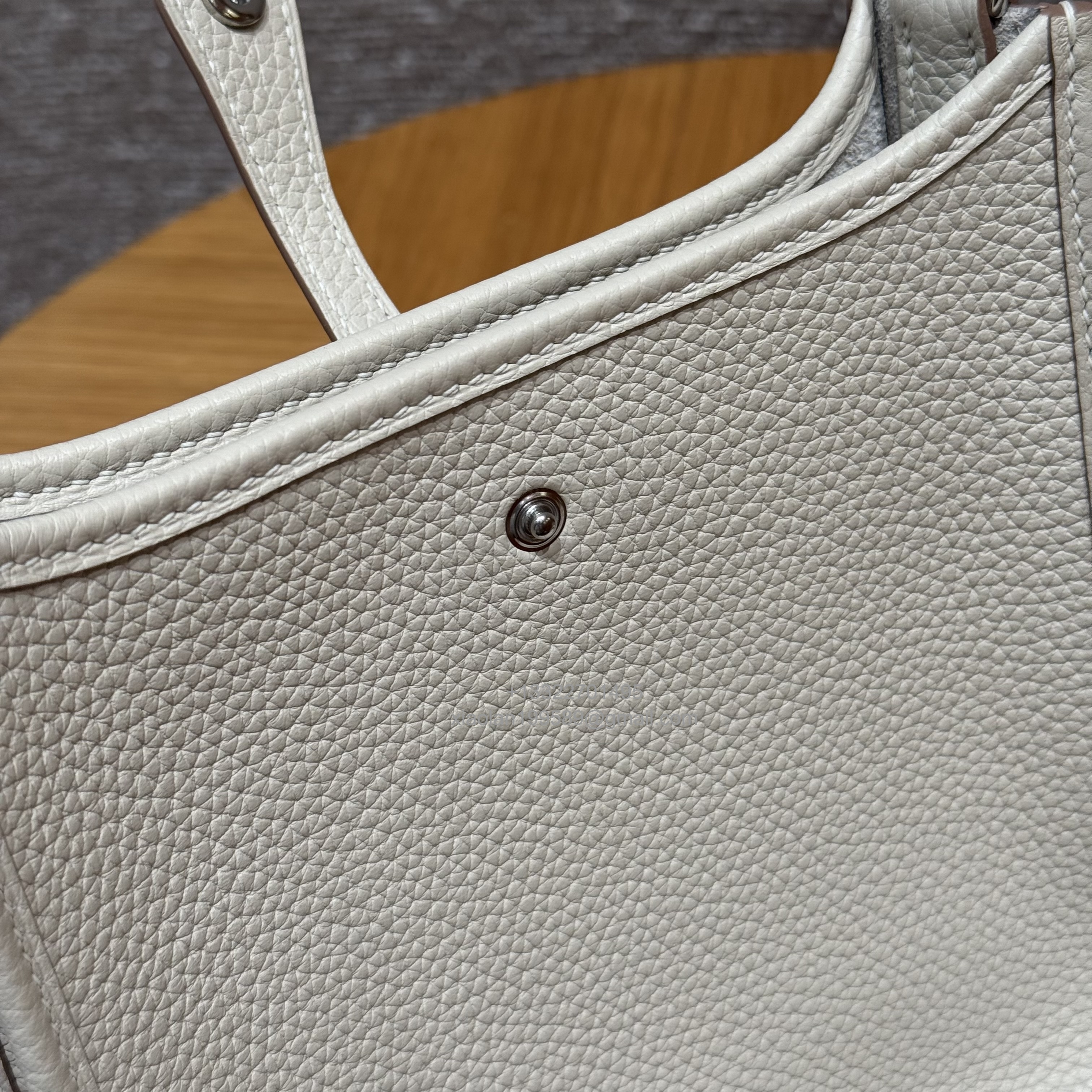 Hermès Evelyne mini Bag in Clemence Leather, Premium Handcrafted Customization-craie