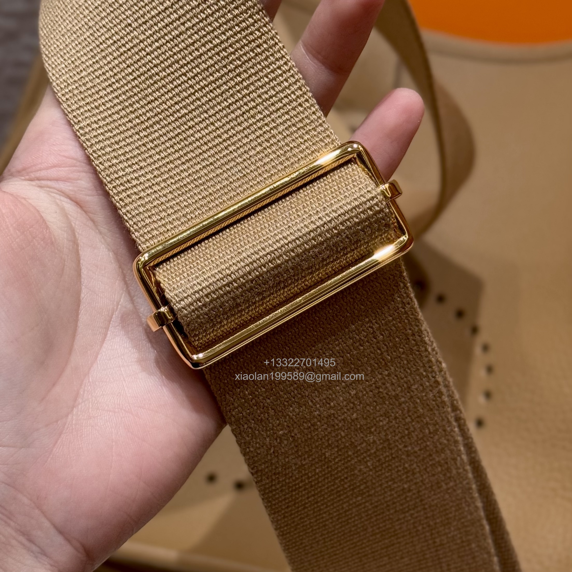 Hermès Evelyne Bag in Clemence Leather, Premium Handcrafted Customization – Biscuit.