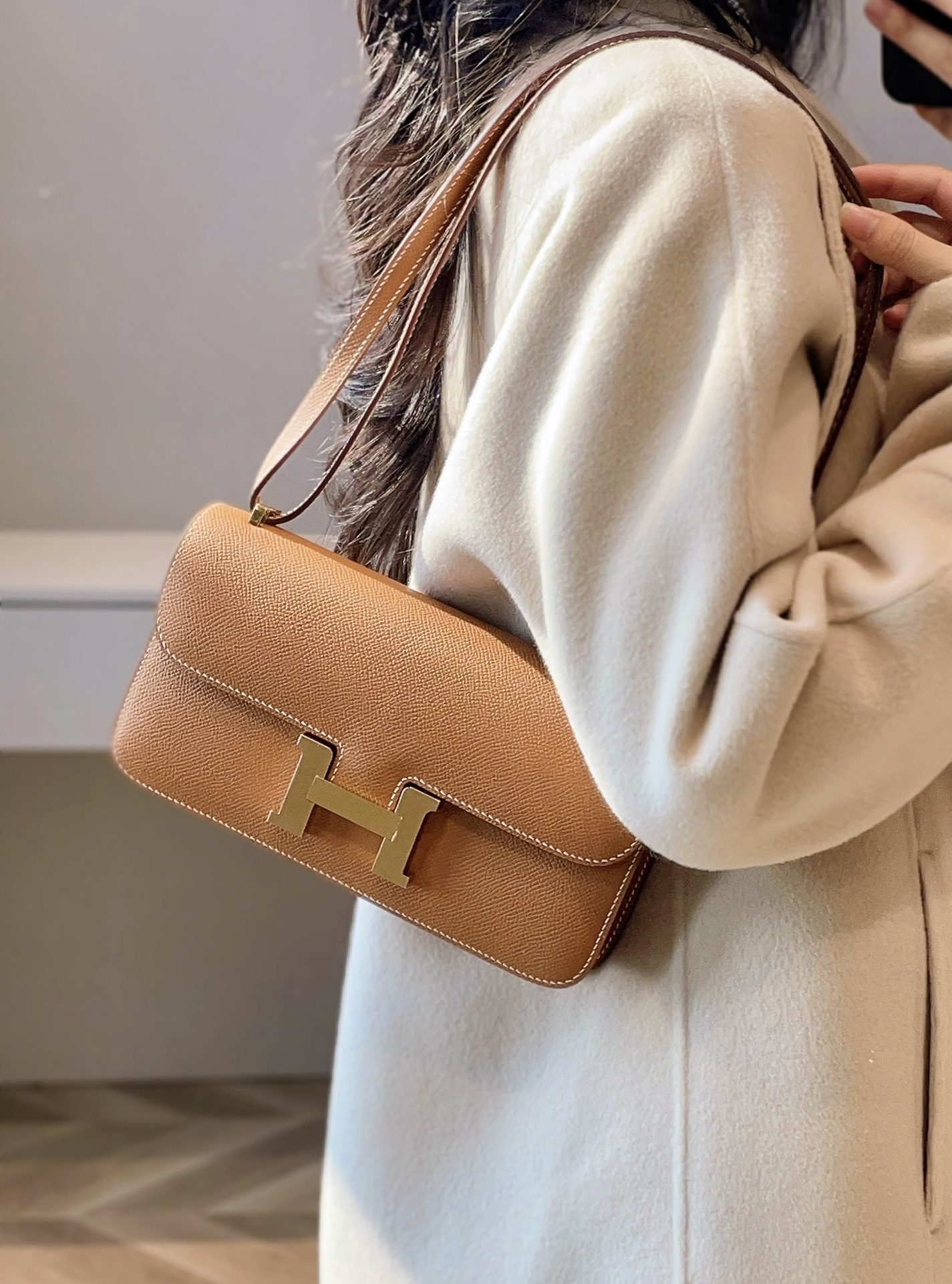 Hermès Constance To Go in Epsom leather, purely handcrafted, high-end customization edition.