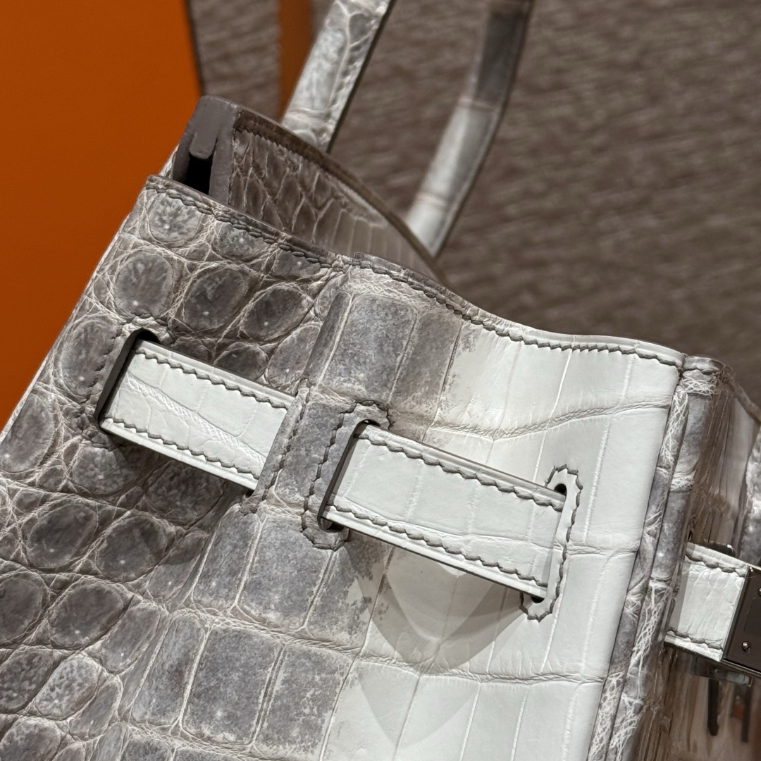 Hermès Signature Treasure — Himalaya Crocodile Birkin 25/30/35cm, Premium Hand-Stitched Private Customization.