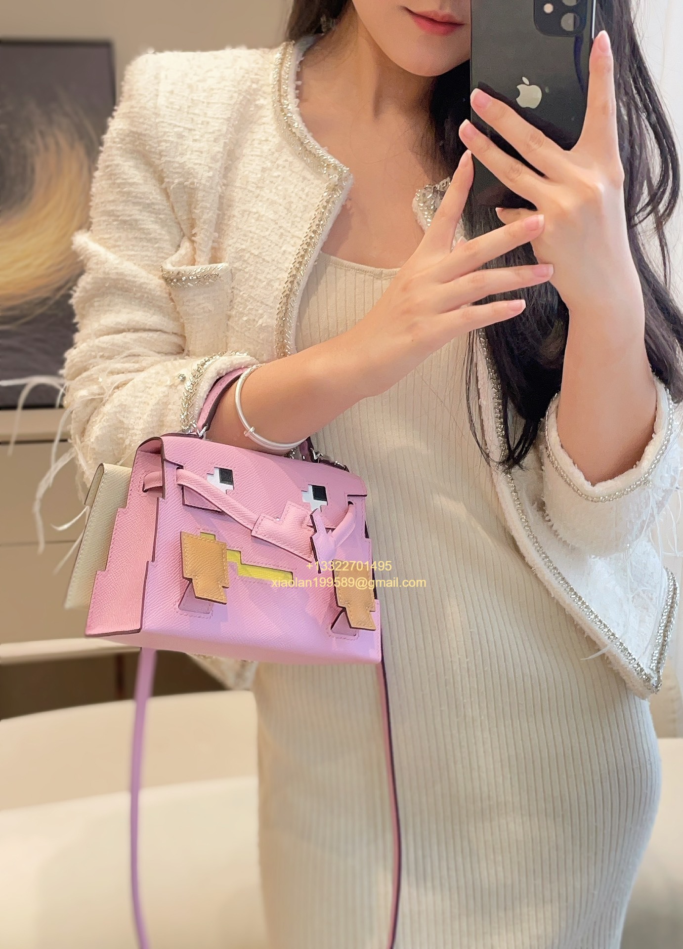 Hermès Kelly Doll Quelle Idole Picto Bag, Limited Edition in Bubble Green.