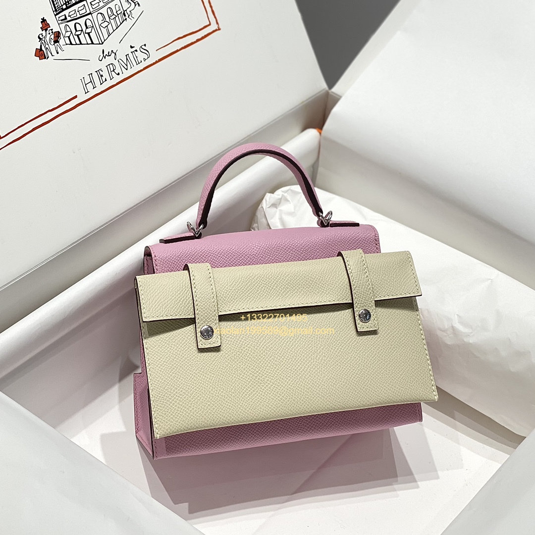 Hermès Kelly Doll Quelle Idole Picto Bag, Limited Edition in Mauve Sylvestre.
