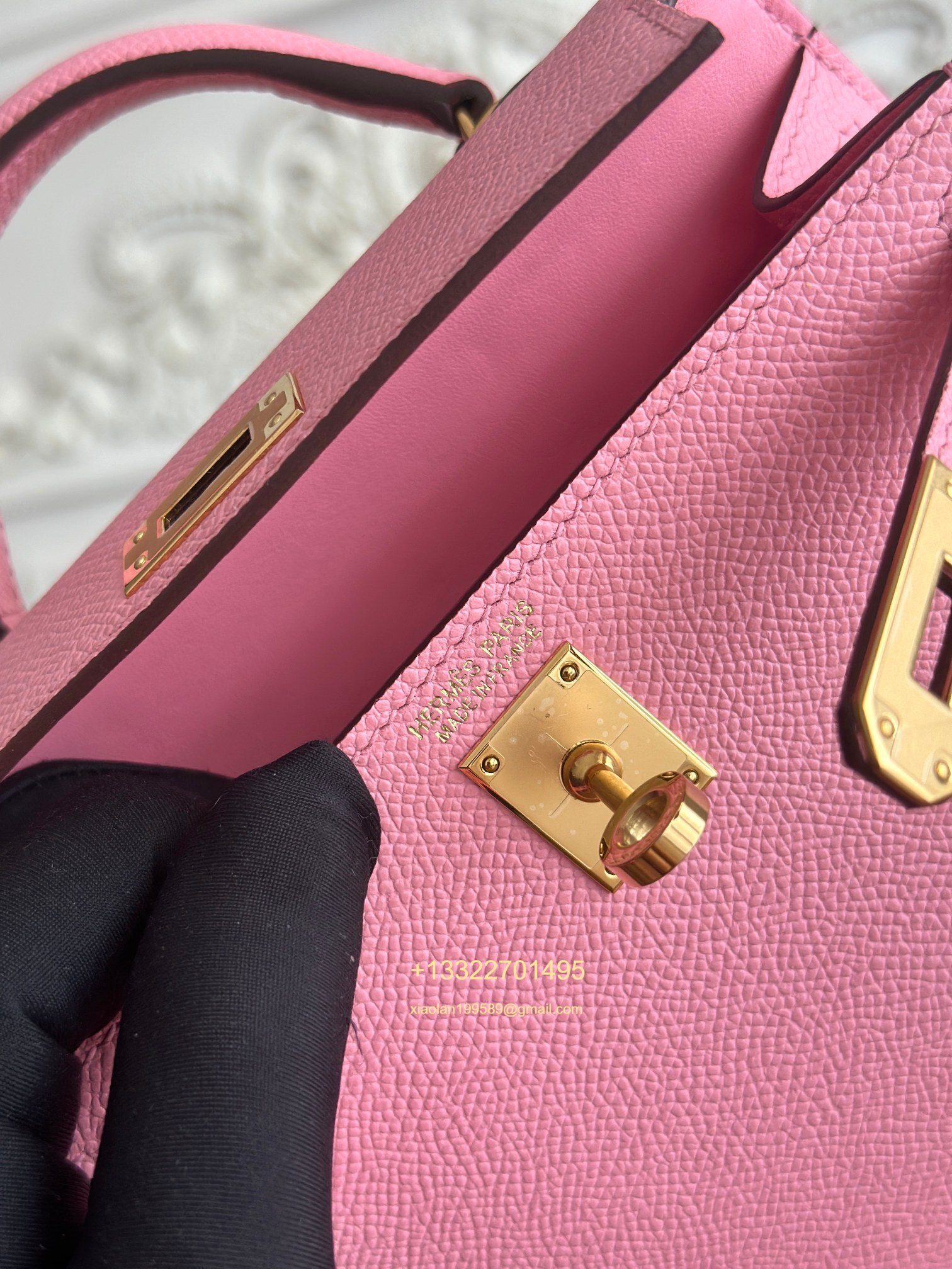 Hermès Epsom Leather Mini Kelly II in Cherry Blossom Pink Purely Handcrafted with Waxed Thread Stitching, High-End Customization