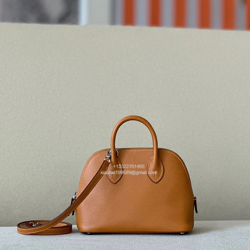 Hermès Bolide 19cm in Evercolor Leather, Fully Handmade, Color: Caramel