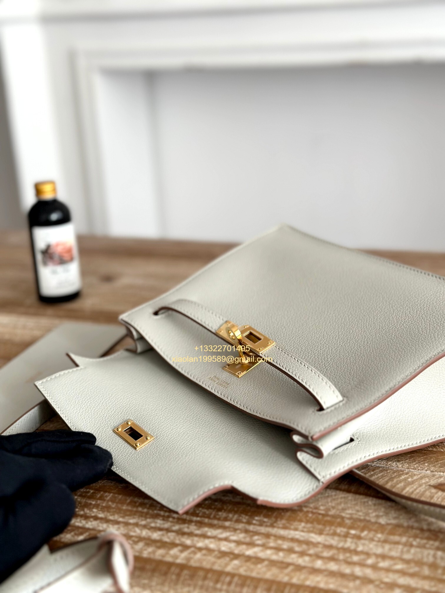 Hermès Swift Kelly Danse Bag in Pearl Grey, Fully Handmade High-end Customization.