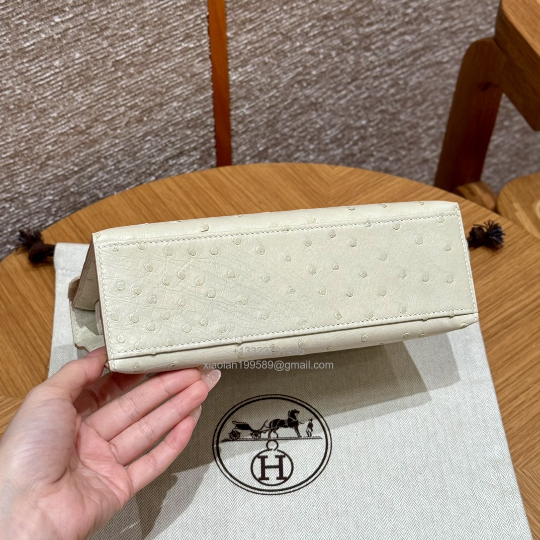 Hermès Kelly Pochette Clutch Bag, South African KK ostrich leather, fully handmade haute couture – i2/Nata