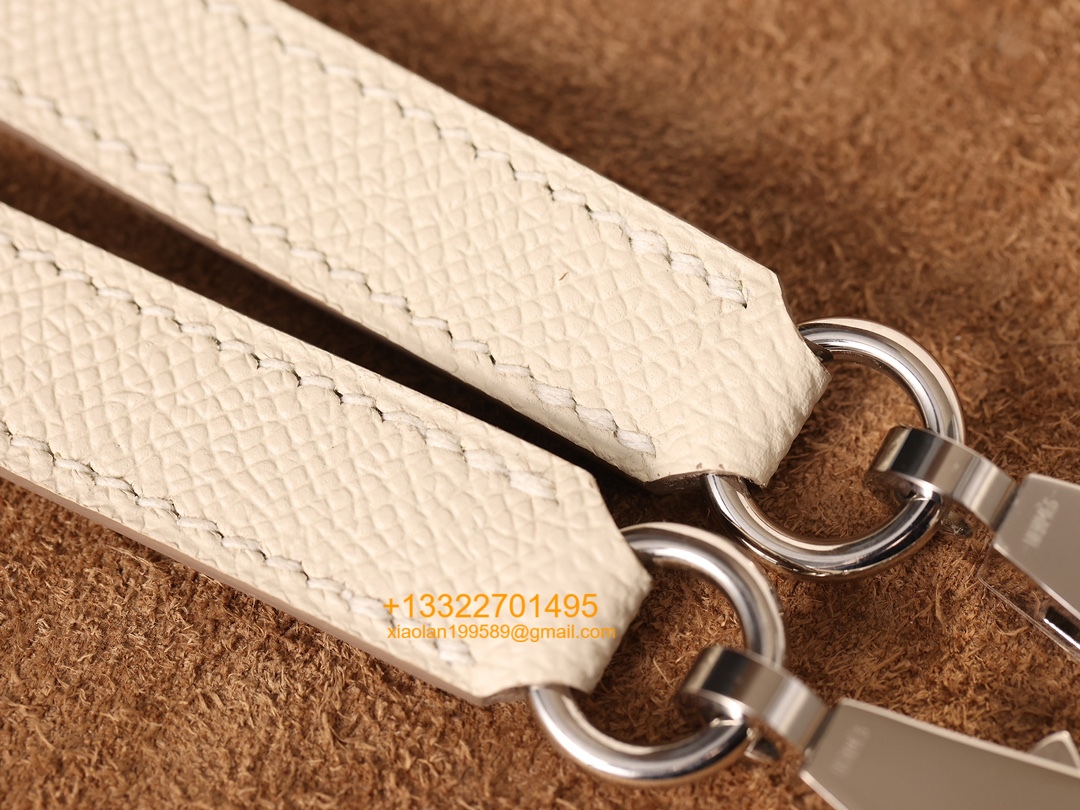 Hermès Kelly Handbag in Milky White Epsom Cowhide Leather, Purely Handcrafted, High-End Customization Edition