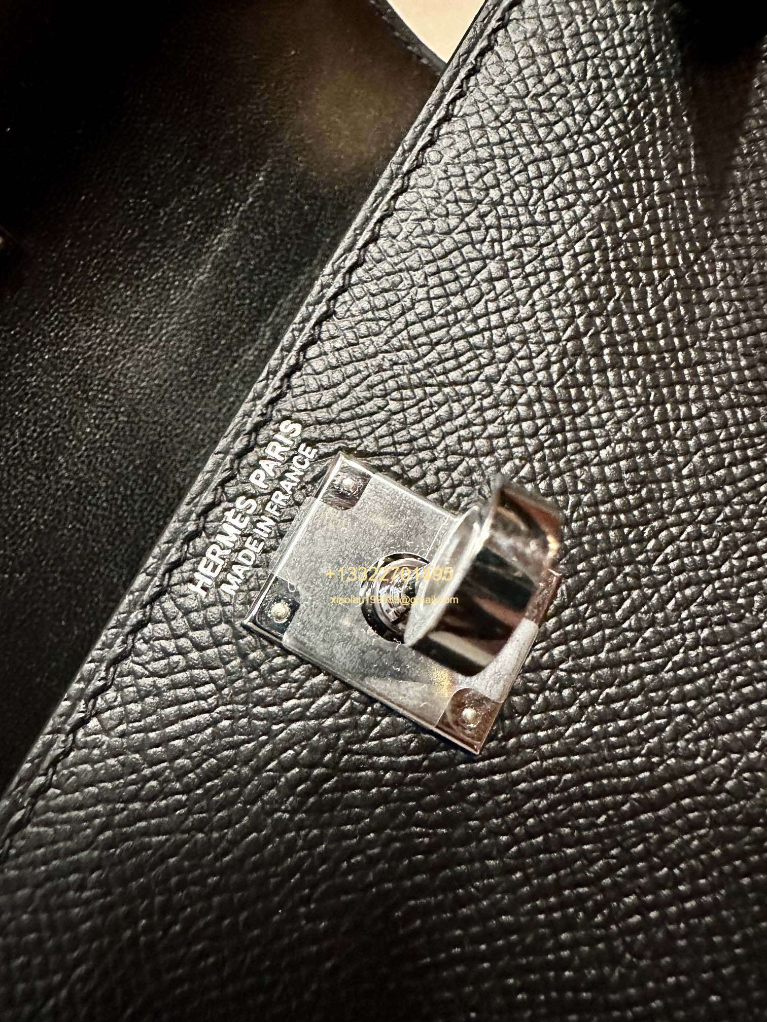 Hermès Mini Kelly II Handbag in Black Made from Epsom Cowhide Leather, Purely Handcrafted, High-End Customization Edition