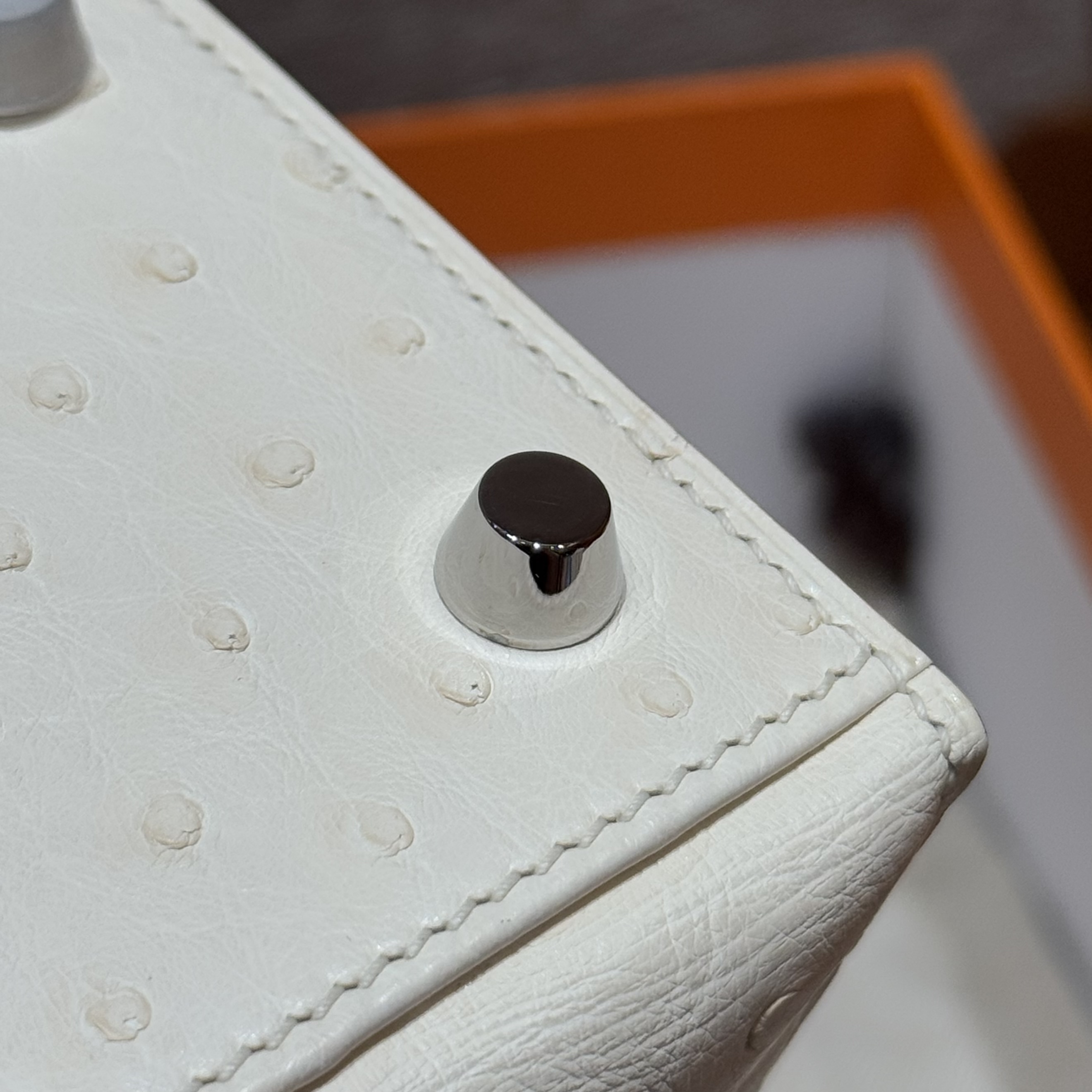 Kelly 25/28/32cm South African KK Ostrich Leather, Premium Fully Handcrafted Exclusive Custom –i2/nata