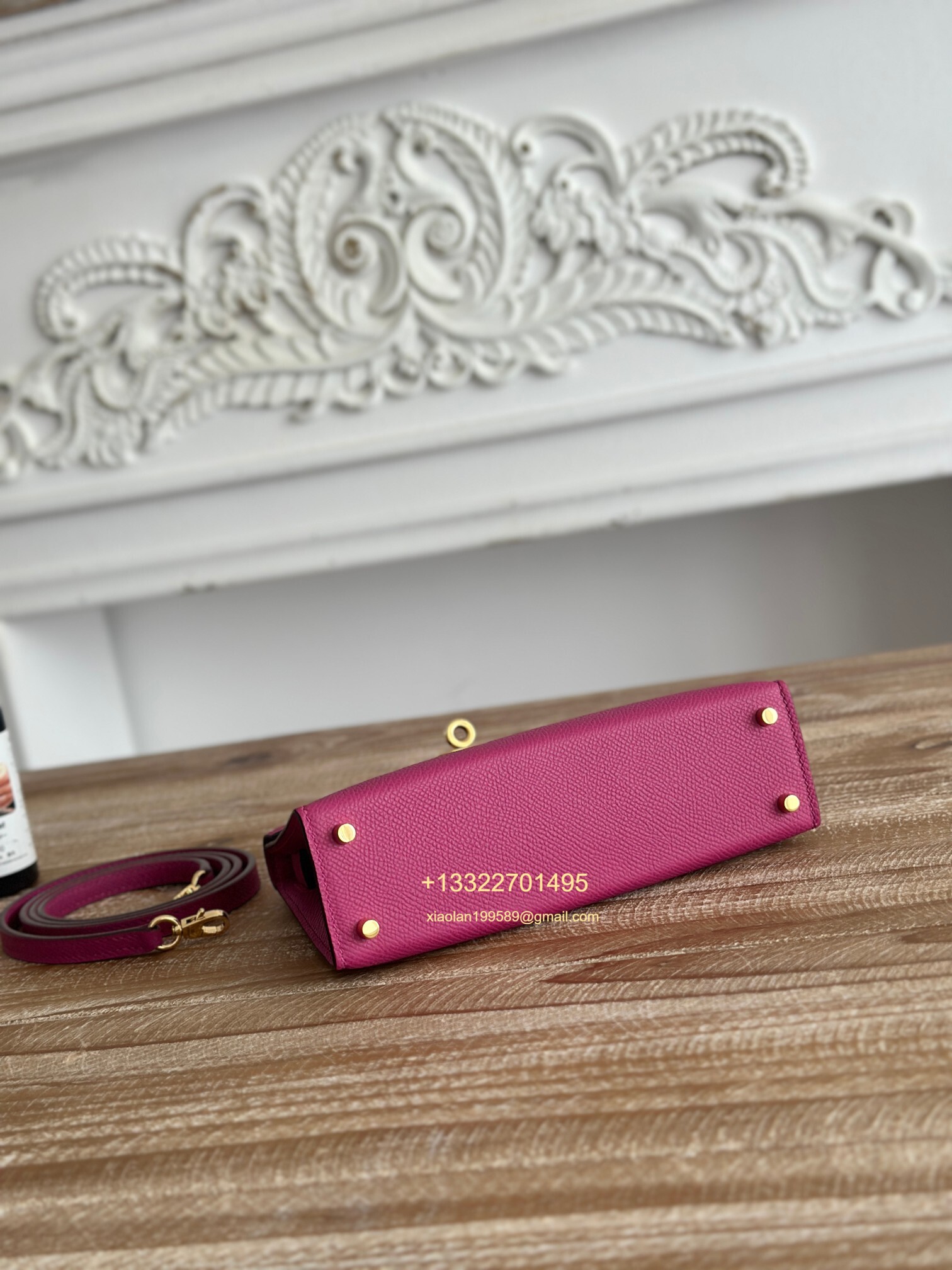 Hermès Epsom Leather Mini Kelly II in Rose Violet Purely Handcrafted with Waxed Thread Stitching, High-End Customization