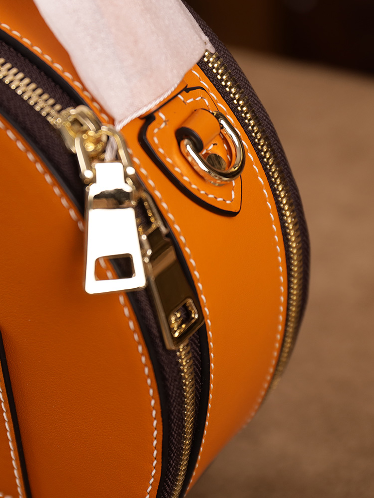 New Chinese-style Round Bag, Handcrafted Leather Carving, Luxury Women's Handbag, Trendy Niche Shoulder and Crossbody Bag.