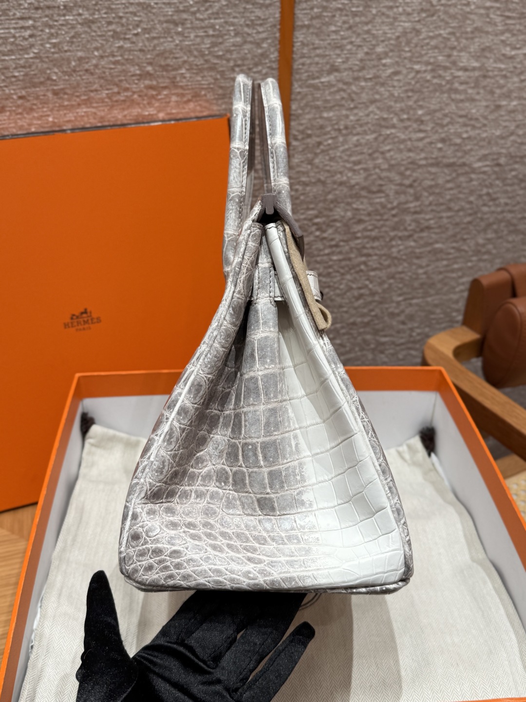 Hermès Signature Treasure — Himalaya Crocodile Birkin 25/30/35cm, Premium Hand-Stitched Private Customization.